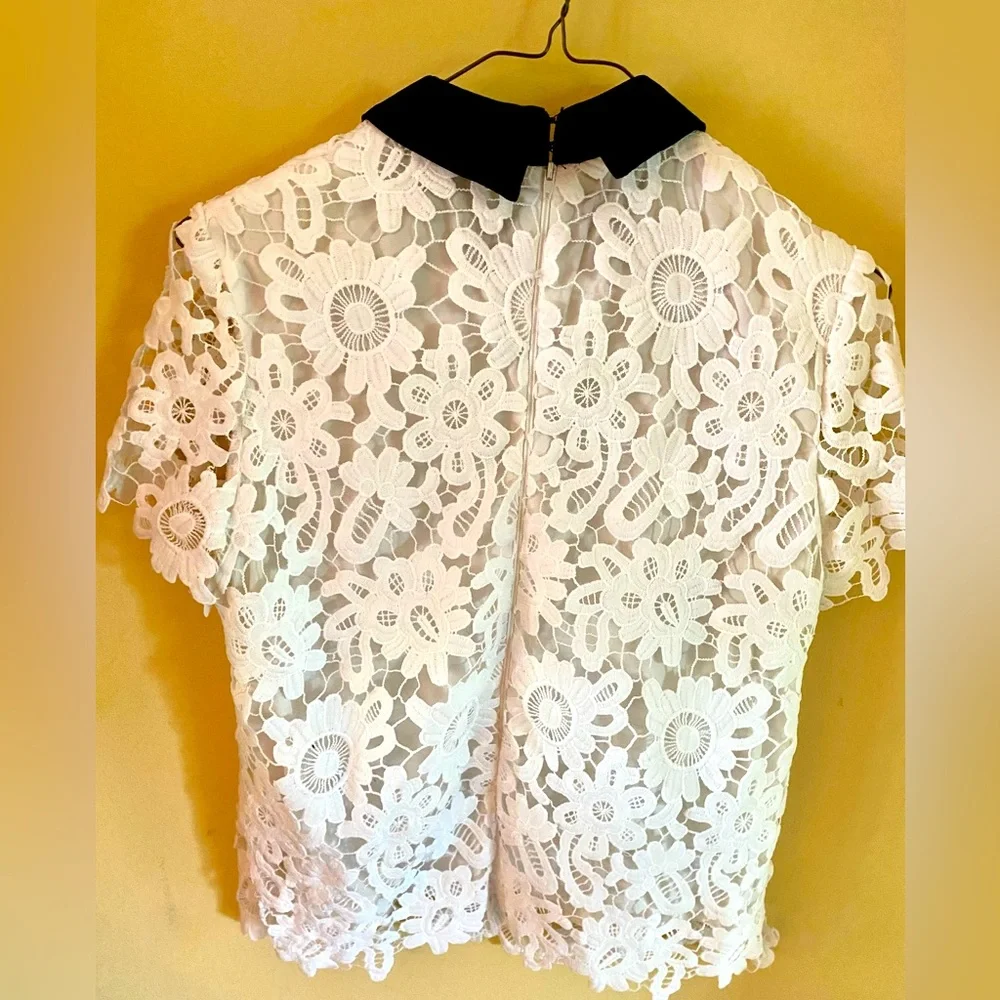 Aqua Short Sleeve Lace Top - Picture 7 of 7